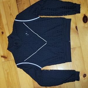 Girls Nike Overlay Net Track Zip Sweatshirt Size Large 14/16 Black